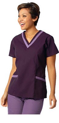 Picture of Scrub Shirt Medium Ceil Blue 2 Pockets Short Set-In Sleeve Female7578-M
