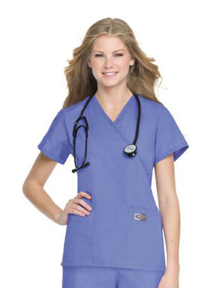 Picture of Scrub Shirt Small Ceil Blue 2 Pockets Short Set-In Sleeve Female70224CEILSM