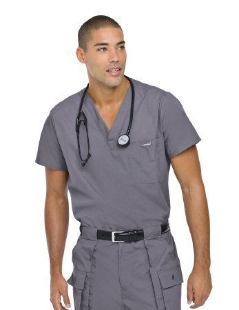 Picture of Scrub Shirt Large Black 1 Pocket Short Set-In Sleeve Male7594BKPLG