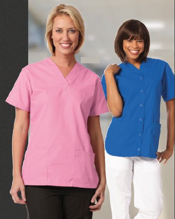Picture of Scrub Shirt Medium Pewter 2 Pockets Short Set-In Sleeve Female7239-MED