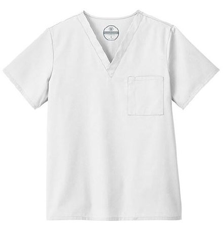 Picture of Scrub Shirt Fundamentals Large White 1 Pocket Short Sleeve Unisex14900-011L