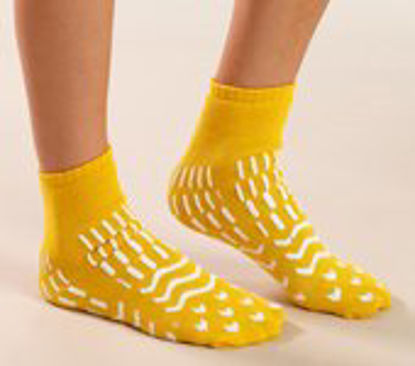 Picture of Fall Management Slipper Socks Confetti Treads® Child Yellow Above the Ankle90379