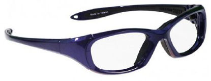 Picture of Radiation Protection Glasses Wolf So-Rad Wraparound Clear Tint Glass Lens Blue Frame Over Ear One Size Fits Most14139-BL