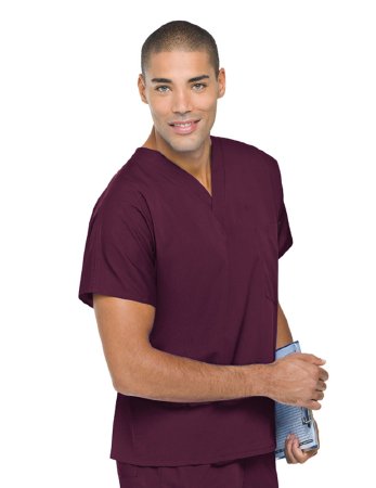 Picture of Scrub Shirt 4X-Large Wine 1 Pocket Short Sleeve Unisex71221WINE4XL