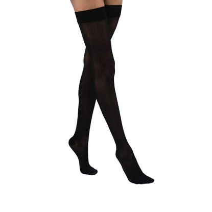 Picture of Compression Pantyhose JOBST® UltraSheer Thigh High Medium Black Closed Toe117230