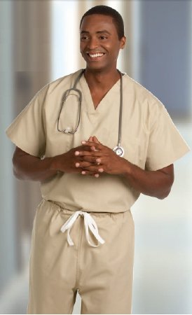 Picture of Scrub Shirt 3X-Large Navy Blue 1 Pocket Short Set-In Sleeve Unisex6694-3XL