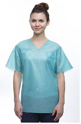 Picture of Scrub Shirt Easy Breathe Small Teal 1 Pocket Short Sleeve3520V-TES