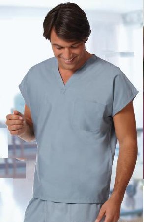Picture of Scrub Shirt Medium Ceil Blue 2 Pockets Short Sleeve Unisex6792-M