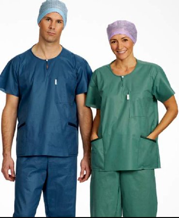 Picture of Scrub Shirt Barrier® 3X-Large Green 3 Pockets Short Sleeve Unisex18660