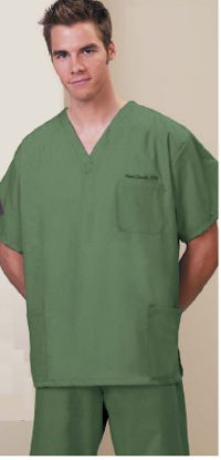 Picture of Scrub Shirt Small Ceil Blue 3 Pockets Short Set-In Sleeve Unisex78762-S