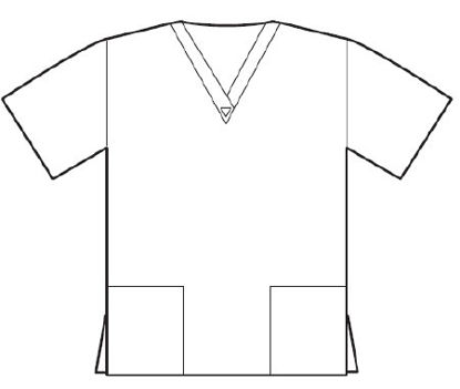 Picture of Scrub Shirt 3X-Large Navy Blue 2 Pockets Short Set-In Sleeve Female7329 3XL