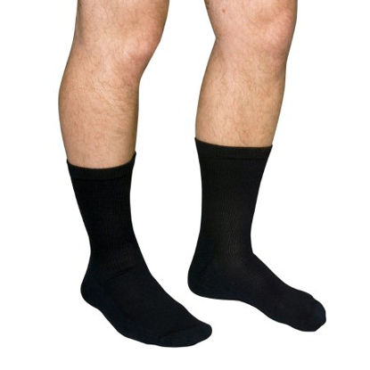 Picture of Diabetic Socks QCS Crew Small Black Closed ToeMCO1680 BLA SM