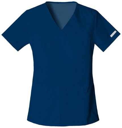 Picture of Scrub Shirt Cherokee X-Small Navy Blue 2 Pockets Short Sleeve Female2968-XS