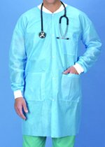 Picture of Lab Coat Blue Small / MEdium Knee Length Disposable224