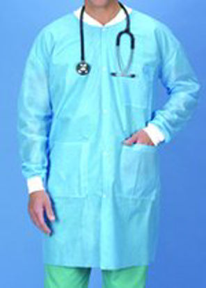 Picture of Lab Coat Blue Small / MEdium Knee Length Disposable224