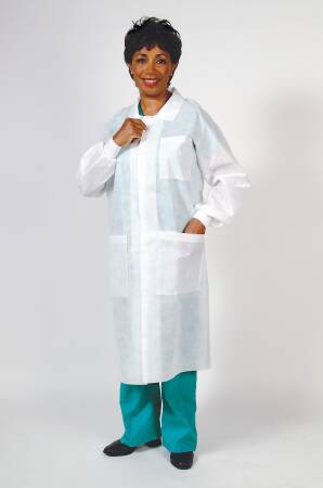 Picture of Lab Coat White 2X-Large Knee Length Disposable229