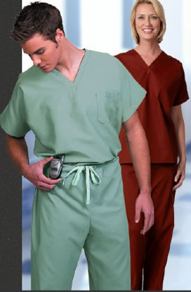 Picture of Scrub Shirt Poplin® Small Burgundy 1 Pocket Short Sleeve Unisex78741-S