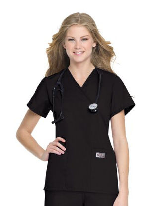 Picture of Scrub Shirt Large Black 2 Pockets Short Set-In Sleeve Female70224BLACKLARGE