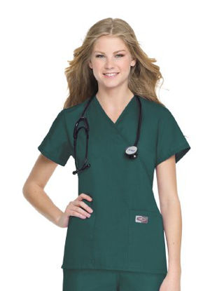 Picture of Scrub Shirt Medium Hunter Green 2 Pockets Short Sleeve Female70224HUNTERMEDIUM