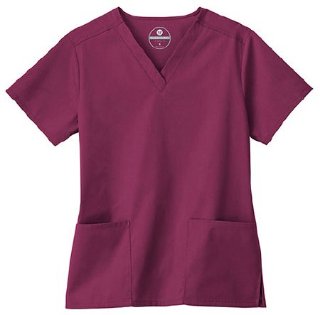 Picture of Scrub Shirt Fundamentals Medium Wine 2 Pockets Short Sleeve Female14700-038-M