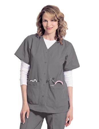 Picture of Scrub Shirt Medium Steel Gray 4 Pockets Short Set-In Sleeve Female8232STPMED