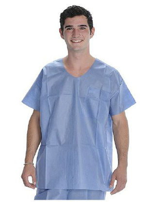 Picture of Scrub Shirt Easy Breathe 2X-Large Ceil Blue 1 Pocket Short Sleeve3520CB2XL-U
