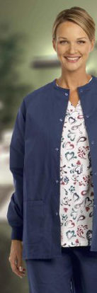 Picture of Warm-Up Jacket Fashion Blend® Navy Blue X-Large Hip Length Reusable6724-XL