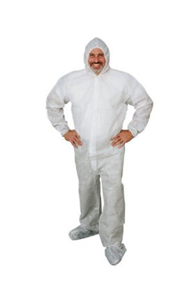 Picture of Coverall with Hood and Boot Covers ValuMax™ Total LiquidGuard Large White Disposable NonSterile4903WHL