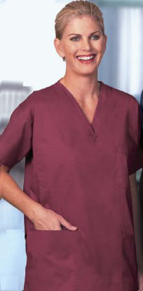 Picture of Scrub Shirt Large Navy Blue 2 Pockets Short Set-In Sleeve Unisex7889-L