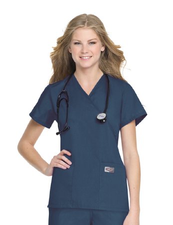 Picture of Scrub Shirt Large Caribbean Blue 2 Pockets Short Set-In Sleeve Female70224CARIBL