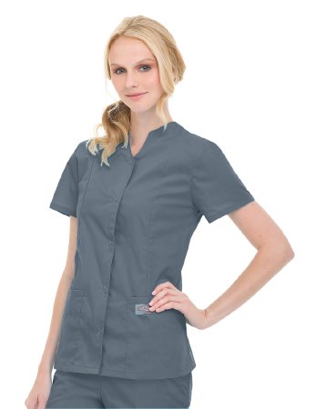 Picture of Scrub Shirt Small Steel Gray 2 Pockets Short Set-In Sleeve Female70223GREYSML