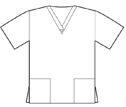 Picture of Scrub Shirt Small Navy Blue 2 Pockets Short Set-In Sleeve Female7329 S