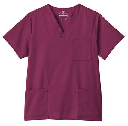 Picture of Scrub Shirt Fundamentals X-Small Wine 3 Pockets Short Sleeve Unisex14869-038-XS