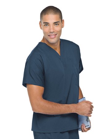 Picture of Scrub Shirt X-Large Caribbean Blue 1 Pocket Short Dolman Sleeve Unisex71221CARIBXL