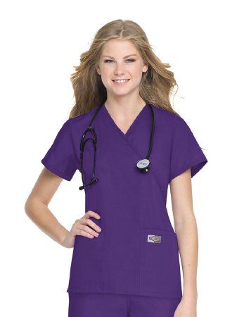 Picture of Scrub Shirt Small Grape 2 Pockets Short Set-In Sleeve Female70224GRAPESM