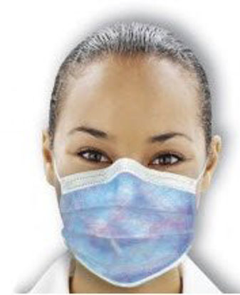 Picture of Procedure Mask Isofluid™ Plus Pleated Earloops One Size Fits Most Multi-Color NonSterile ASTM Level 1GPLUSKA