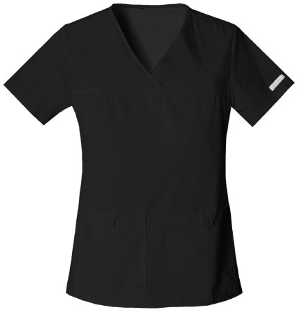 Picture of Scrub Shirt Cherokee Medium Black 2 Pockets Short Sleeve Female2968-MD
