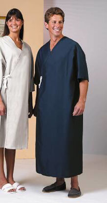Picture of Patient Exam Gown One Size Fits Most Navy Blue Reusable629-NS