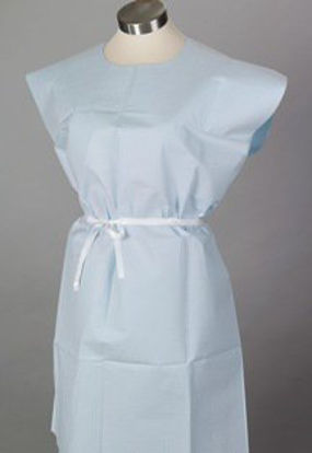 Picture of Patient Exam Gown Medium Blue Disposable910526