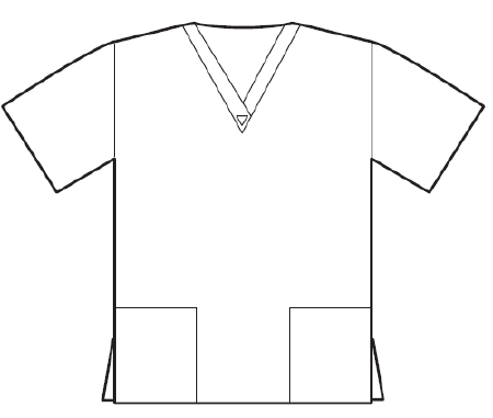 Picture of Scrub Shirt Medium Navy Blue 2 Pockets Short Set-In Sleeve Female7329 M