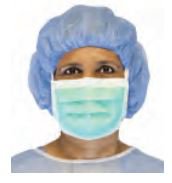 Picture of Surgical Mask PremierPro™ Anti-fog Tape Pleated Tie Closure One Size Fits Most Green NonSterile ASTM Level 12466