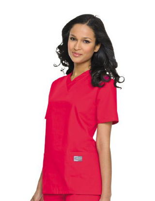 Picture of Scrub Shirt X-Large Red 3 Pockets Short Set-In Sleeve Female70221REDXL