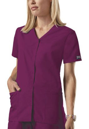 Picture of Scrub Shirt Cherokee Small Wine 2 Pockets Short Sleeve Female4770-SM