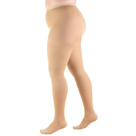 Picture of Compression Pantyhose Truform®Plus Size Waist High Queen Beige Closed Toe1758-BG-QN