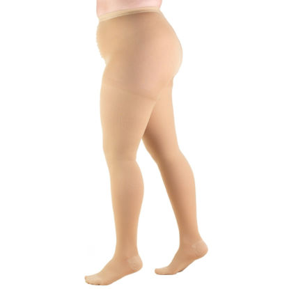 Picture of Compression Pantyhose Truform®Plus Size Waist High Queen Beige Closed Toe1758-BG-QN