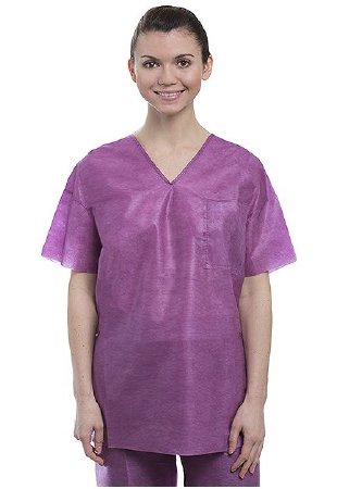 Picture of Scrub Shirt Easy Breathe 2X-Large Cranberry 1 Pocket Short Sleeve3520V-CY2XL