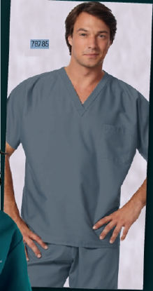 Picture of Scrub Shirt 2X-Large Pewter 1 Pocket Short Cap Sleeve Unisex78785-2XLG