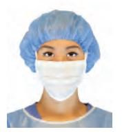 Picture of Surgical Mask PremierPro™ Pleated Tie Closure One Size Fits Most White NonSterile ASTM Level 12470