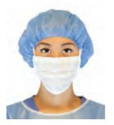 Picture of Surgical Mask PremierPro™ Pleated Tie Closure One Size Fits Most White NonSterile ASTM Level 12470