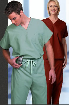 Picture of Scrub Shirt Large Burgundy 1 Pocket Short Sleeve Unisex78741-L